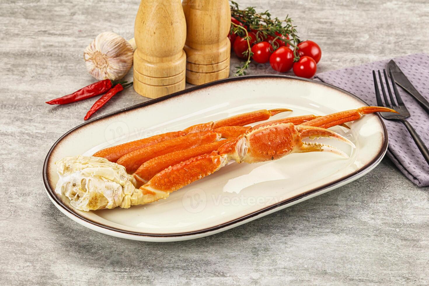 Delicous luxury crab claw legs photo