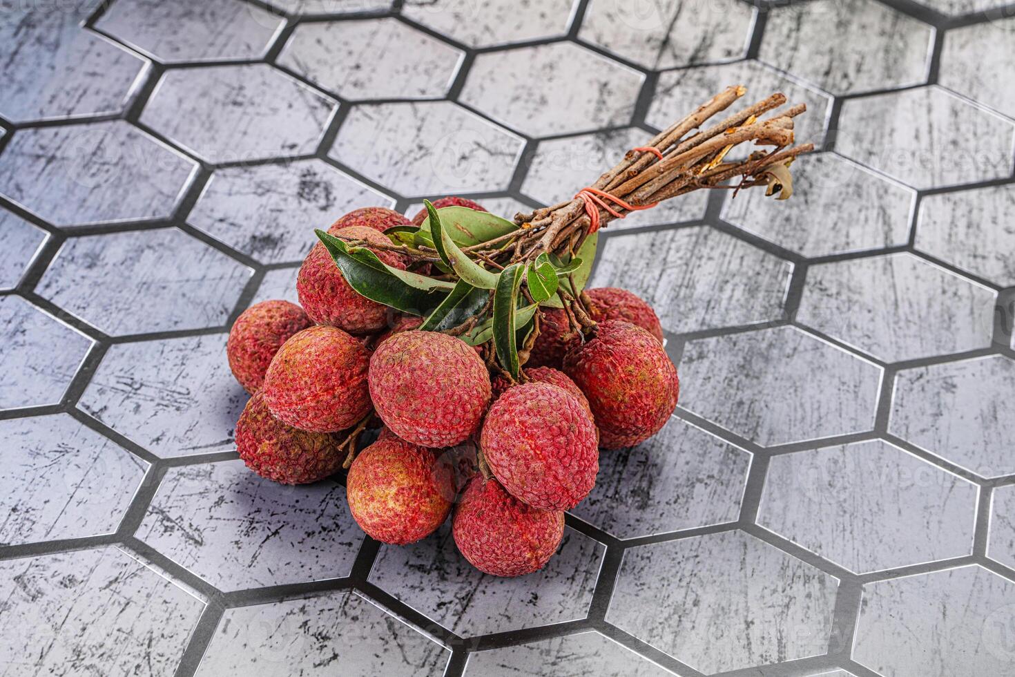 Sweet juicy tropical exotic lychee photo