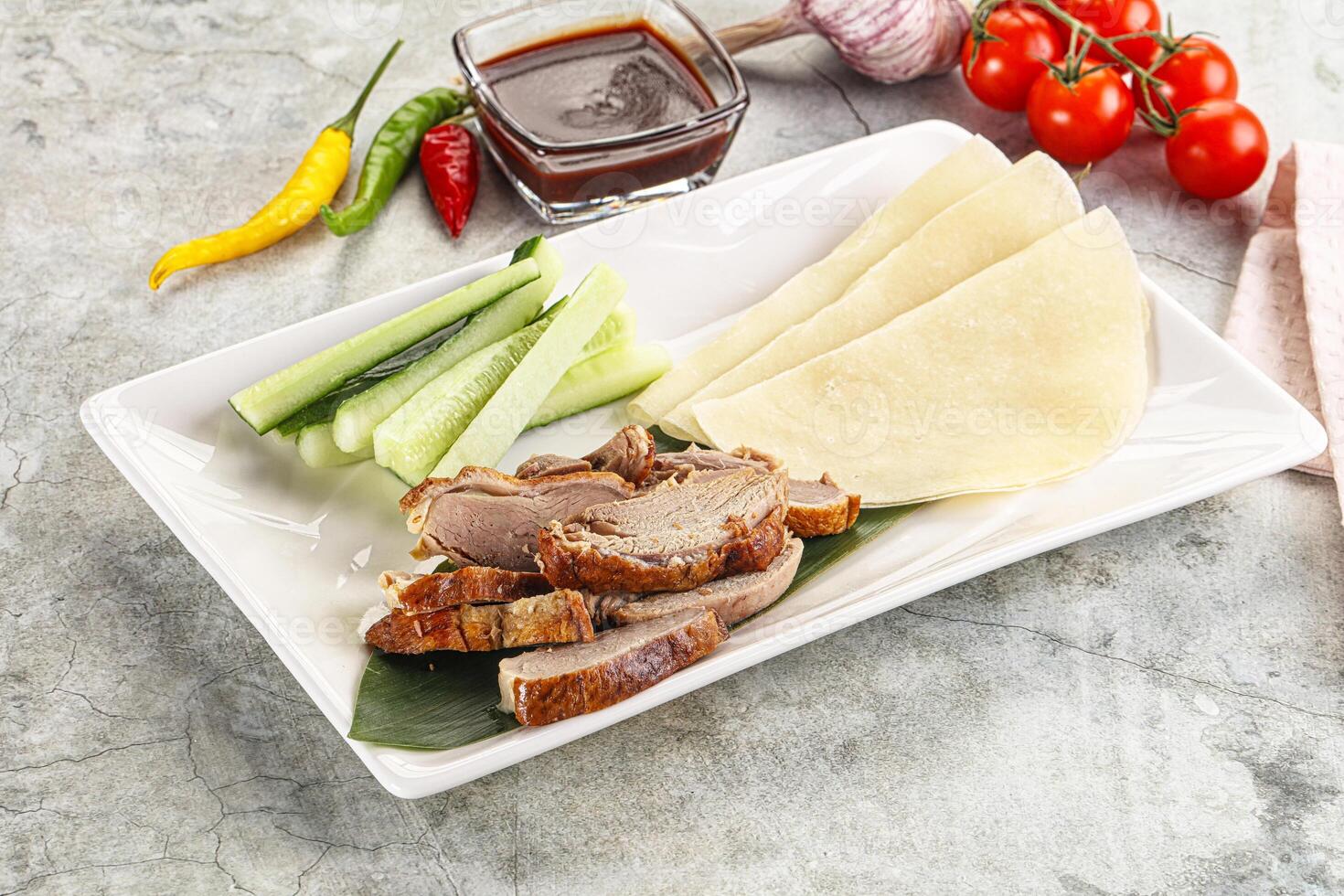 Chinese cuisine - roasted duck breast photo