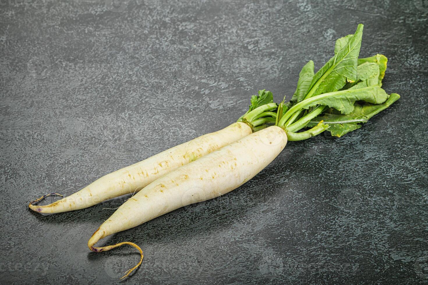 Raw ripe organic Daikon root photo