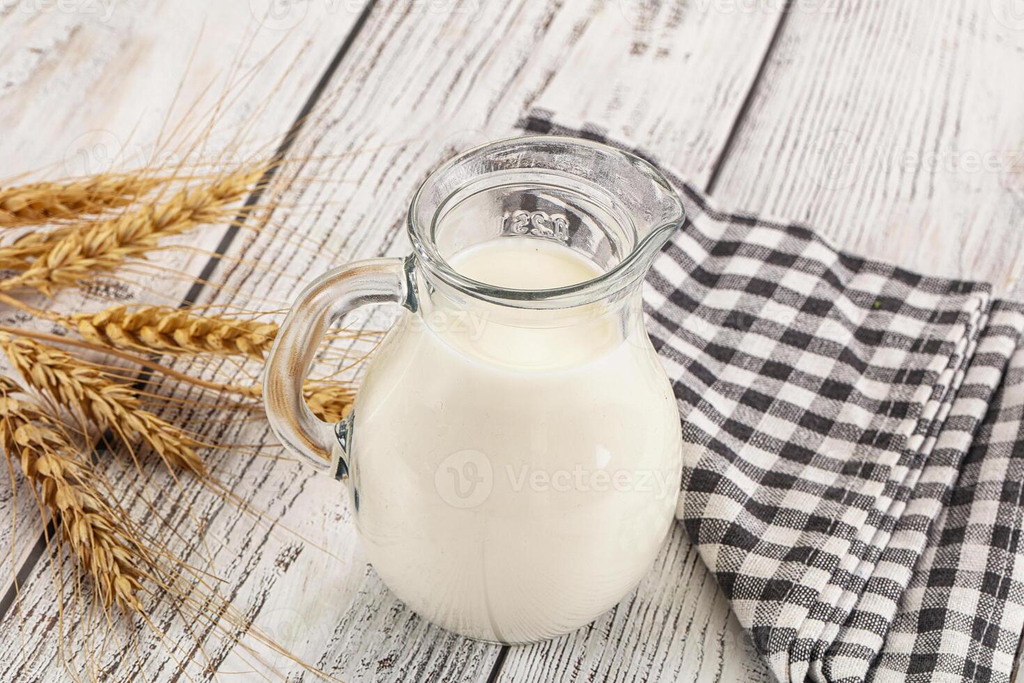 Organic milk in the glass photo