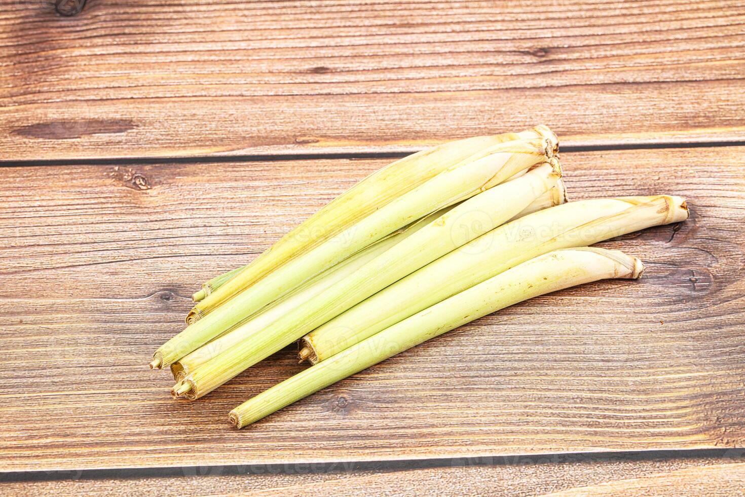 Green organic lemongrass stem heap photo