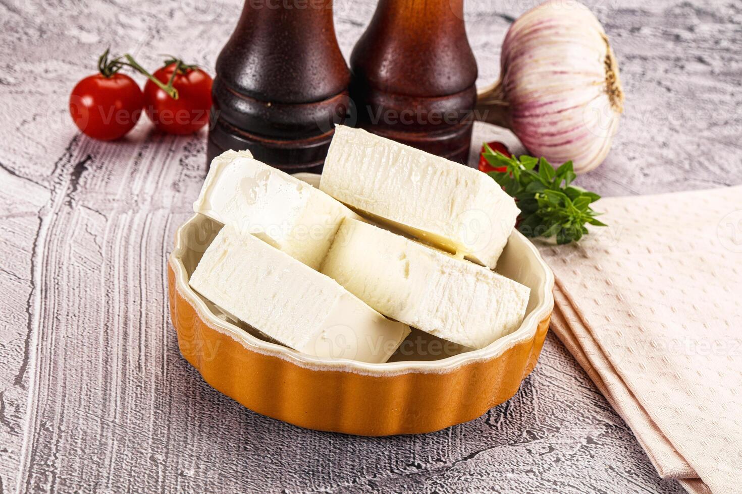 Greek traditional cuisine - Feta cheese photo