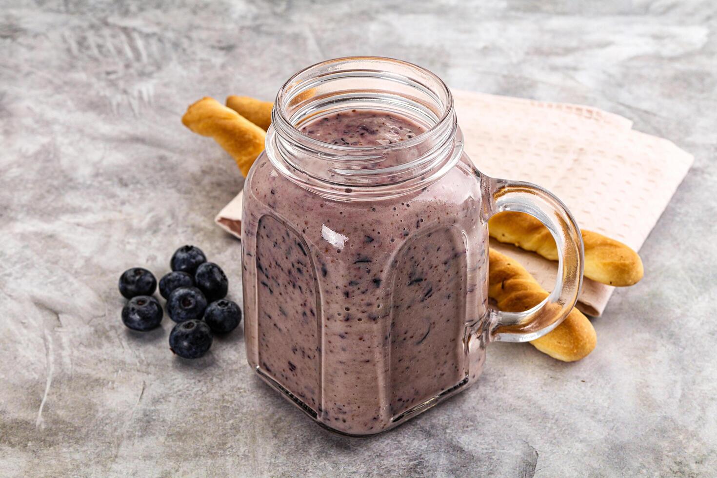 Blueberry milkshake sweet dessert drink photo