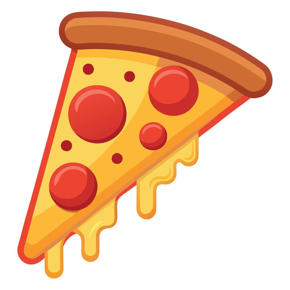 A delicious slice of pepperoni pizza with a crispy crust. melted cheese. and savory tomato sauce. vector
