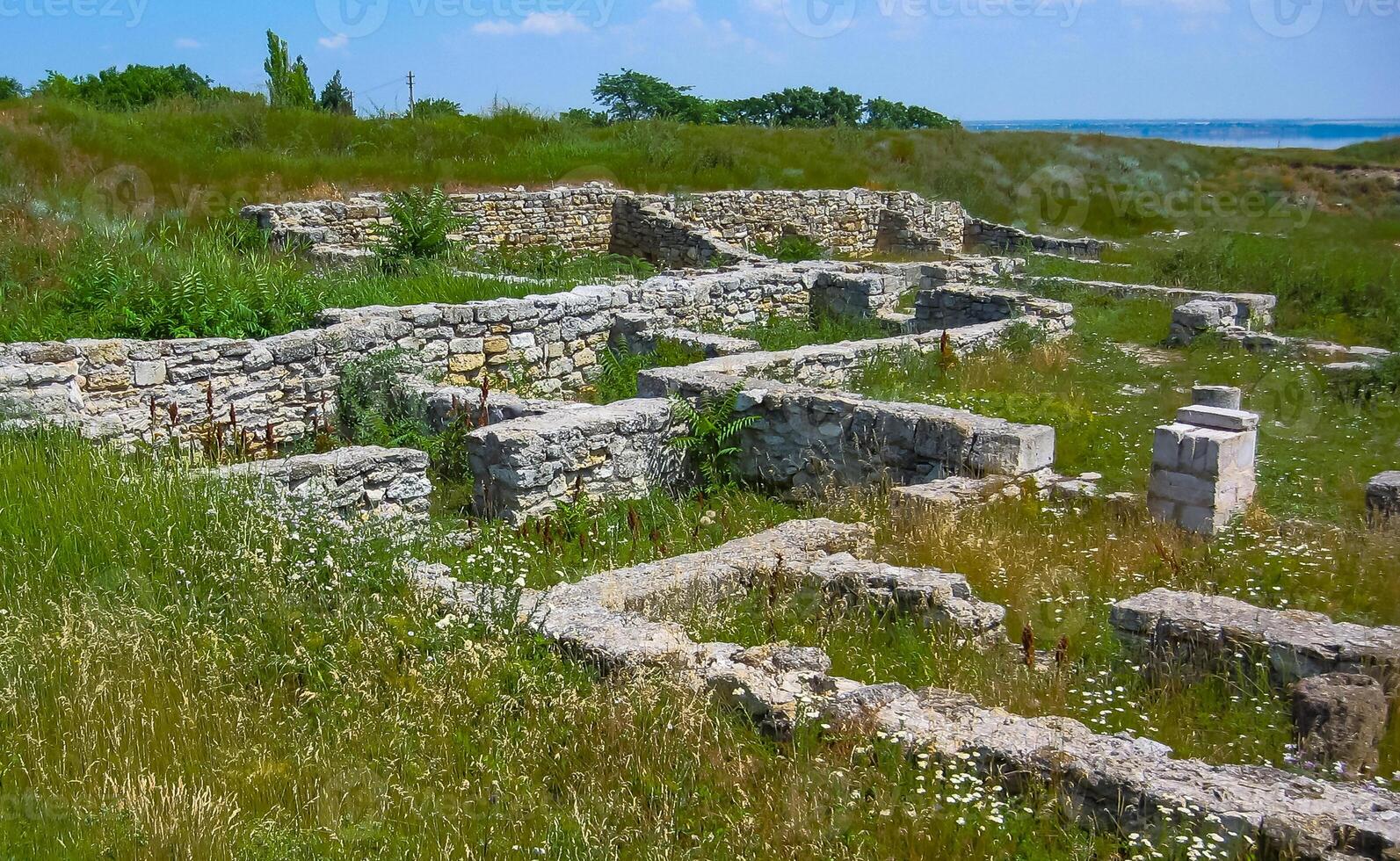 UKRAINE, Pontic Olbia - SEPTEMBER 24, 2010 excavations of the ruins of the ancient city of Olbia on the shore of the Dnieper-Bug estuary, Ukraine photo