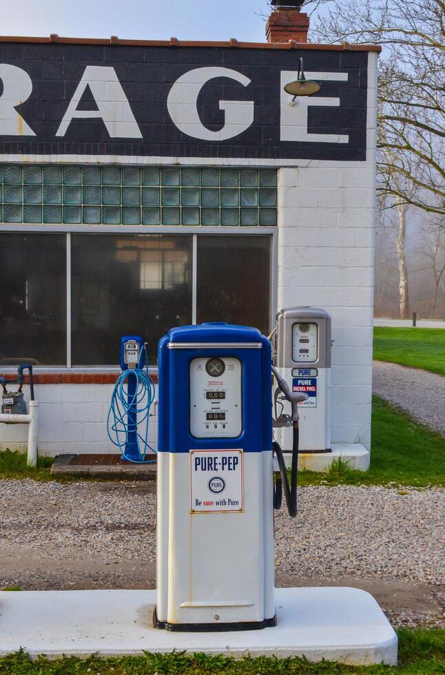 USA, Ohio - April 26, 2018 vintage gas station M.D.Garage, Ohio US photo