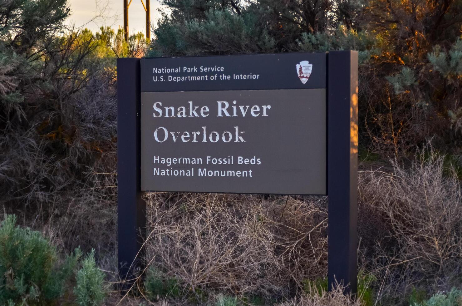AREGON, USA - MAY 02, 2018 - Information sign Snake River Overlook in Oregon, US photo