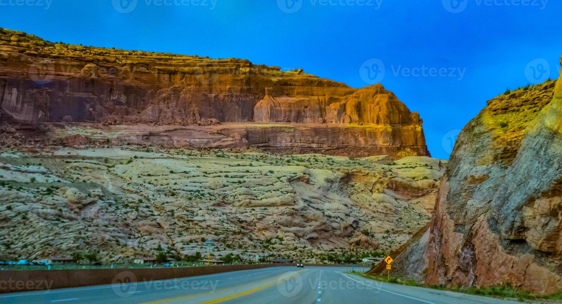 Mountainous landscape, red and yellow mountains in Utah, US photo