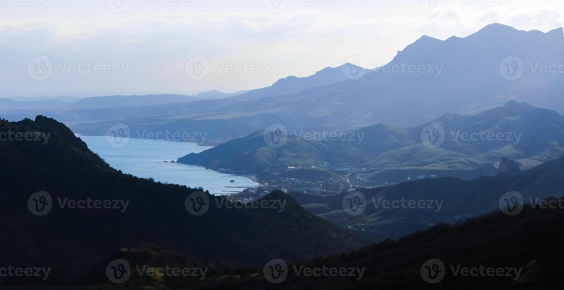 Kara-Dag, view of the mountains of the ancient volcano Karadag photo