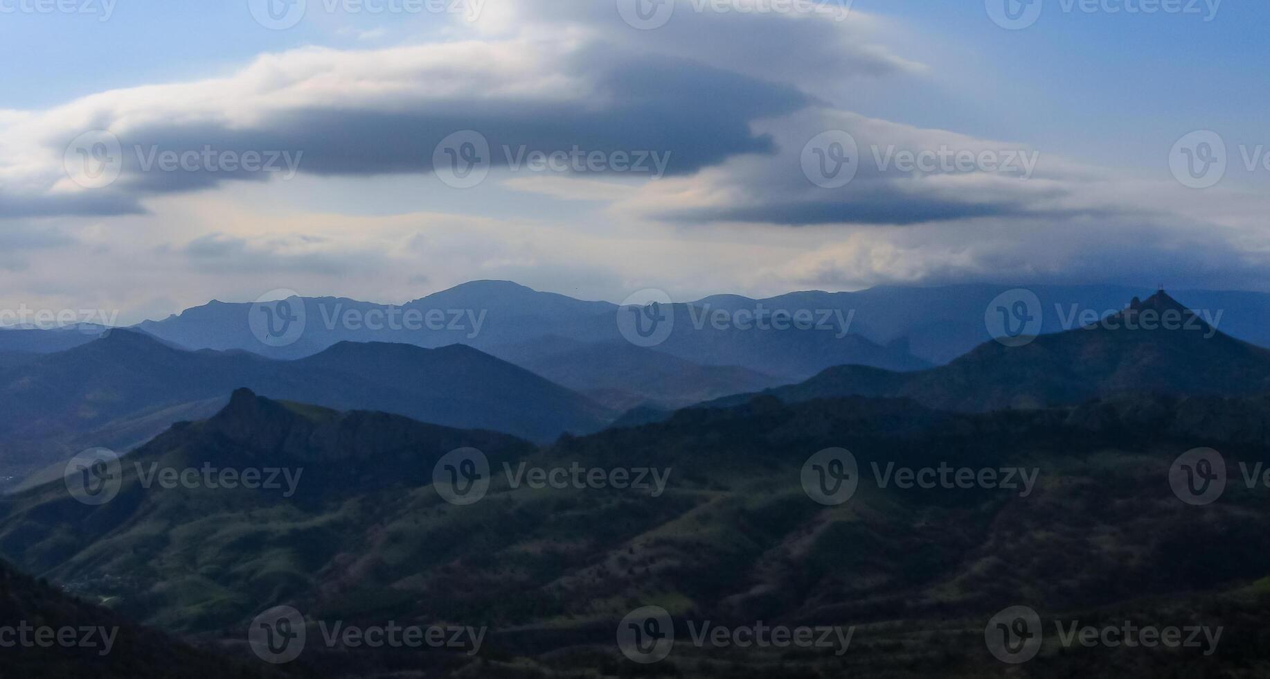 Kara-Dag, view of the mountains of the ancient volcano Karadag photo