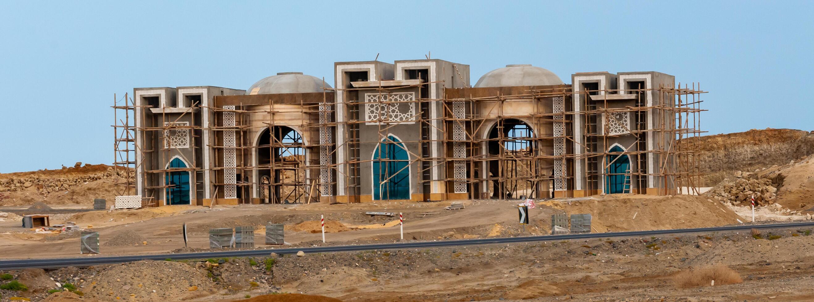EGYPT, MARSA ALAM - FEBRUARY 27, 2019 construction of a Muslim temple or hotel in Arabic style, Egypt photo