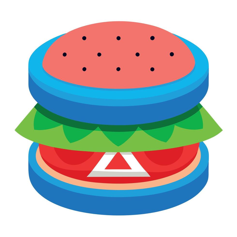 A sweet and savory watermelon sandwich with watermelon. bacon. blue cheese. and arugula. served on a vector