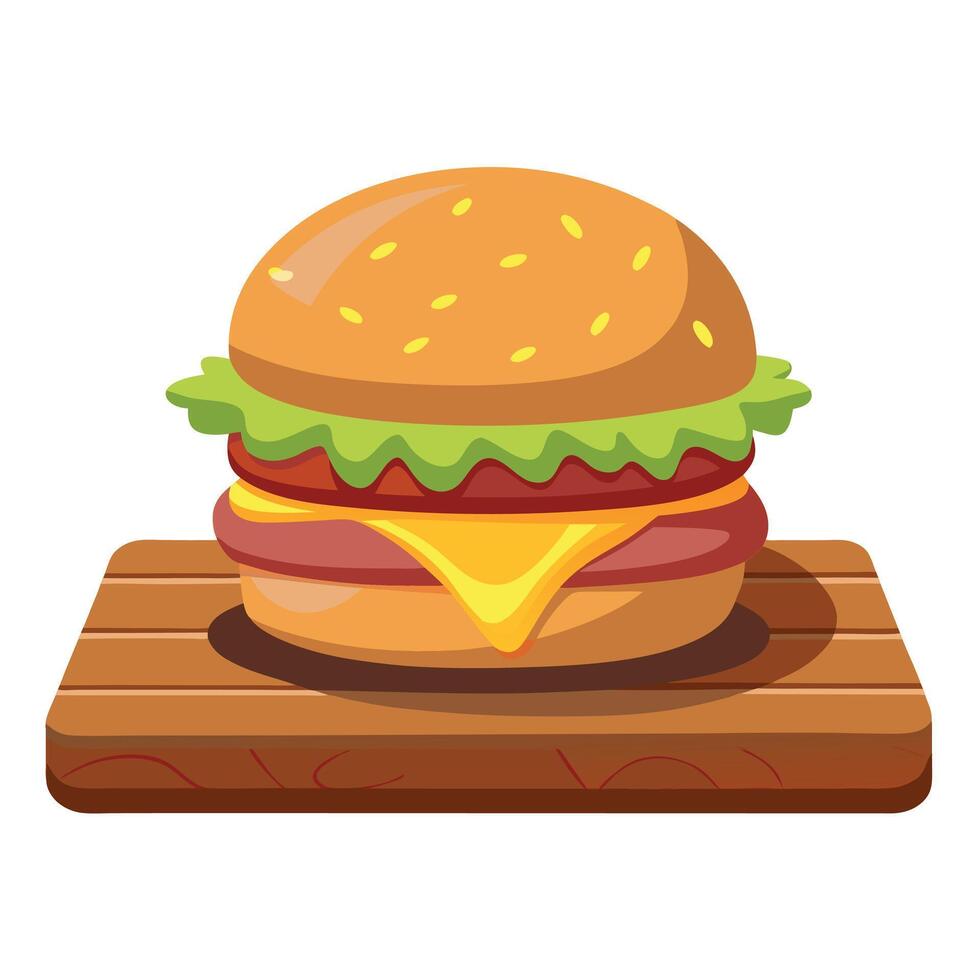 Delicious grilled sandwich loaded with turkey. bacon. and melted cheese. served on a rustic wooden b vector