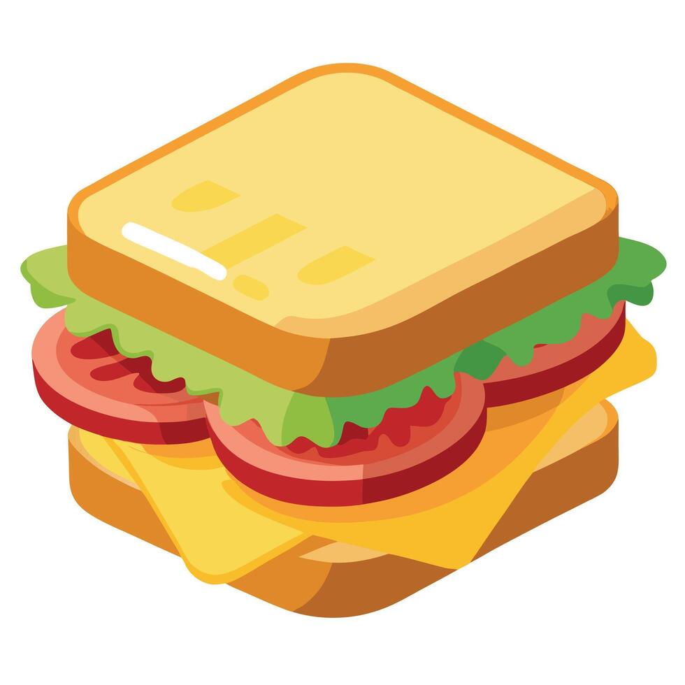 Delicious sandwich filled with crispy bacon. grilled chicken. and tasty cheese. served on toasted br vector
