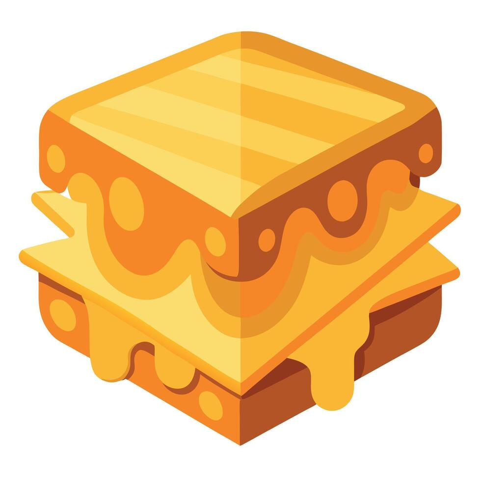 Delicious grilled cheese sandwich with melted cheese and crispy bread. perfect for a comforting meal vector