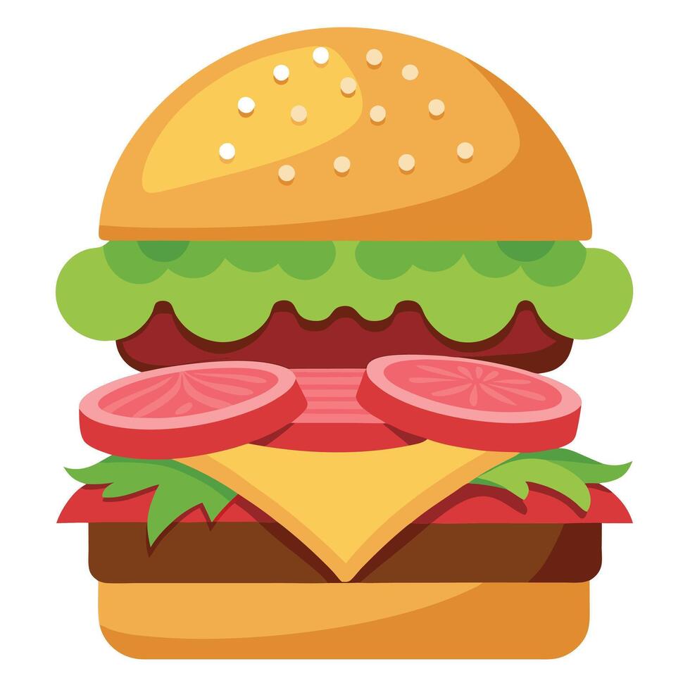 Hamburger. cheeseburger. chicken burger. burger with lettuce. cheese. bacon. pickle. tomato. sauce. vector