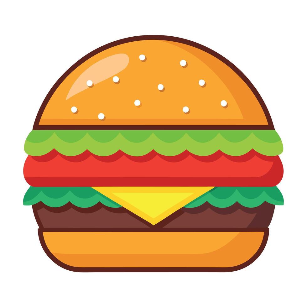 Hamburger cartoon icon vector