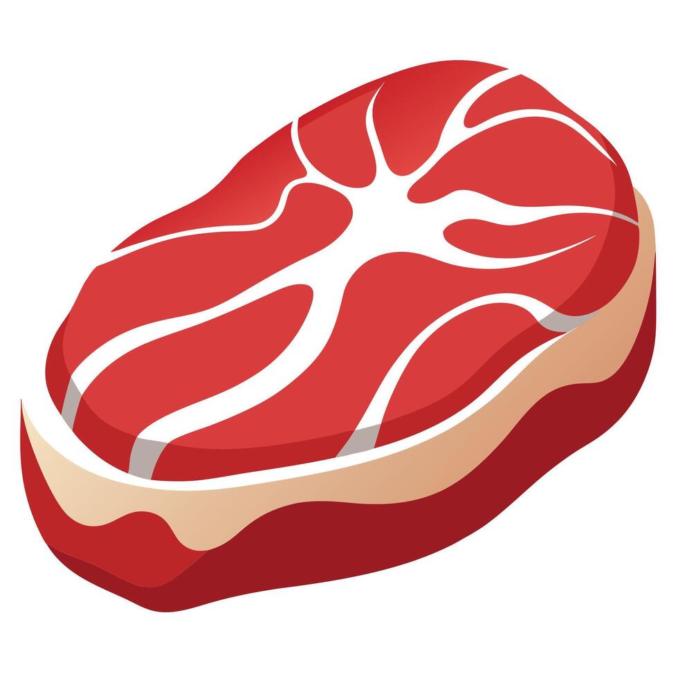 Raw marbled meat steak vector