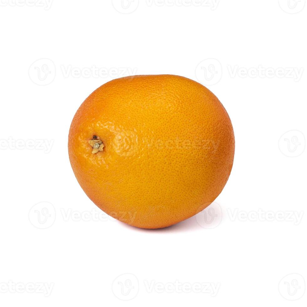 Pink ripe grapefruit slice on white isolated background photo