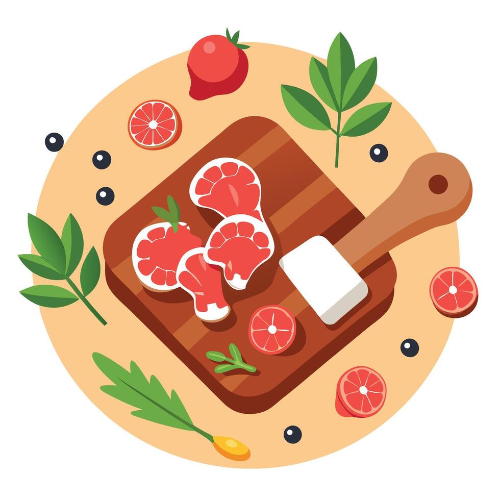 Exotic Game Meat Creation. a culinary masterpiece featuring exotic game meat vector