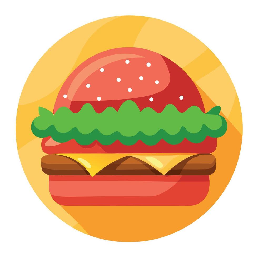 Humburger with beef. lettuce. tomato. cheese. cucumber with beautiful background vector