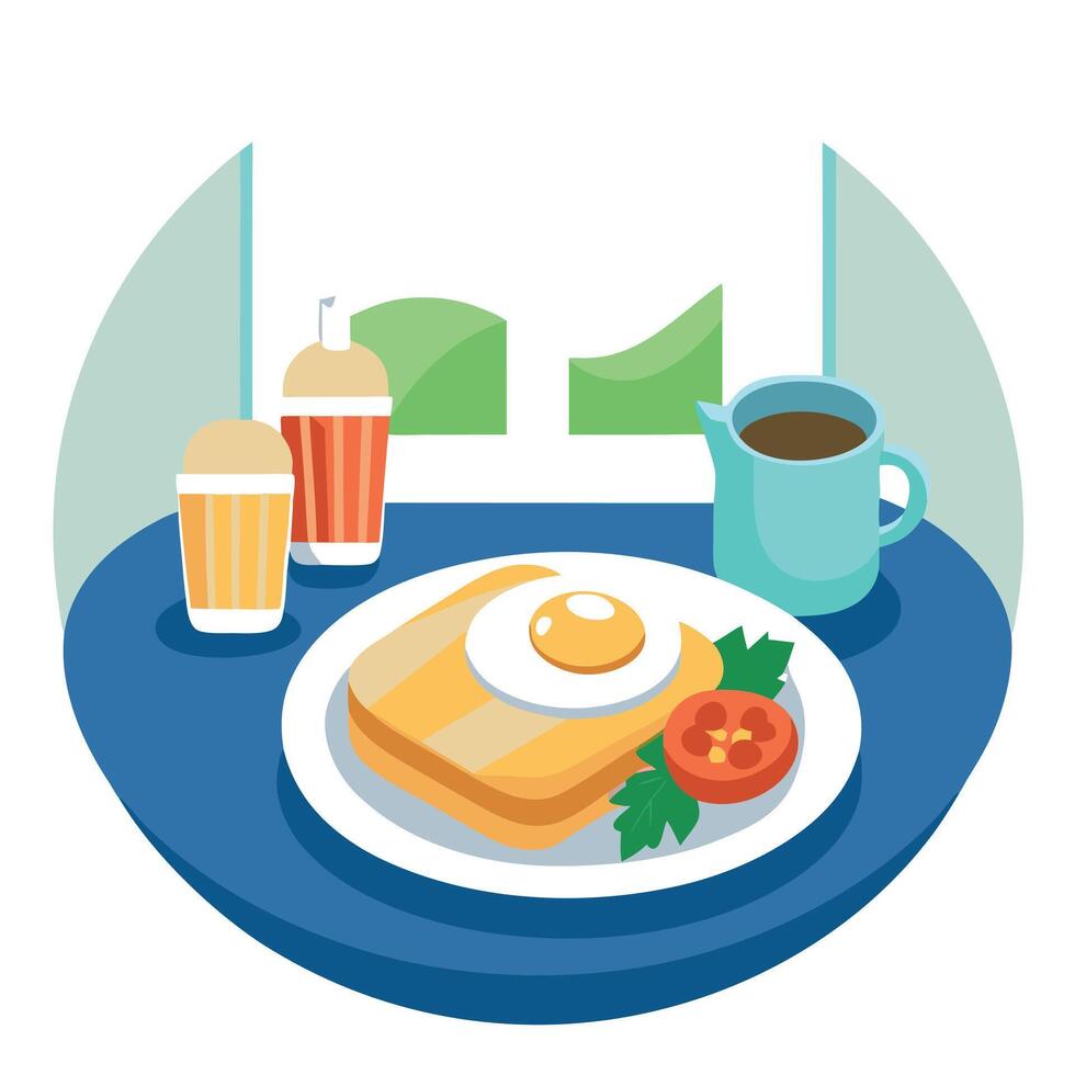 Australian big breakfast plates at home. on a clean and pretty table with natural sun light vector
