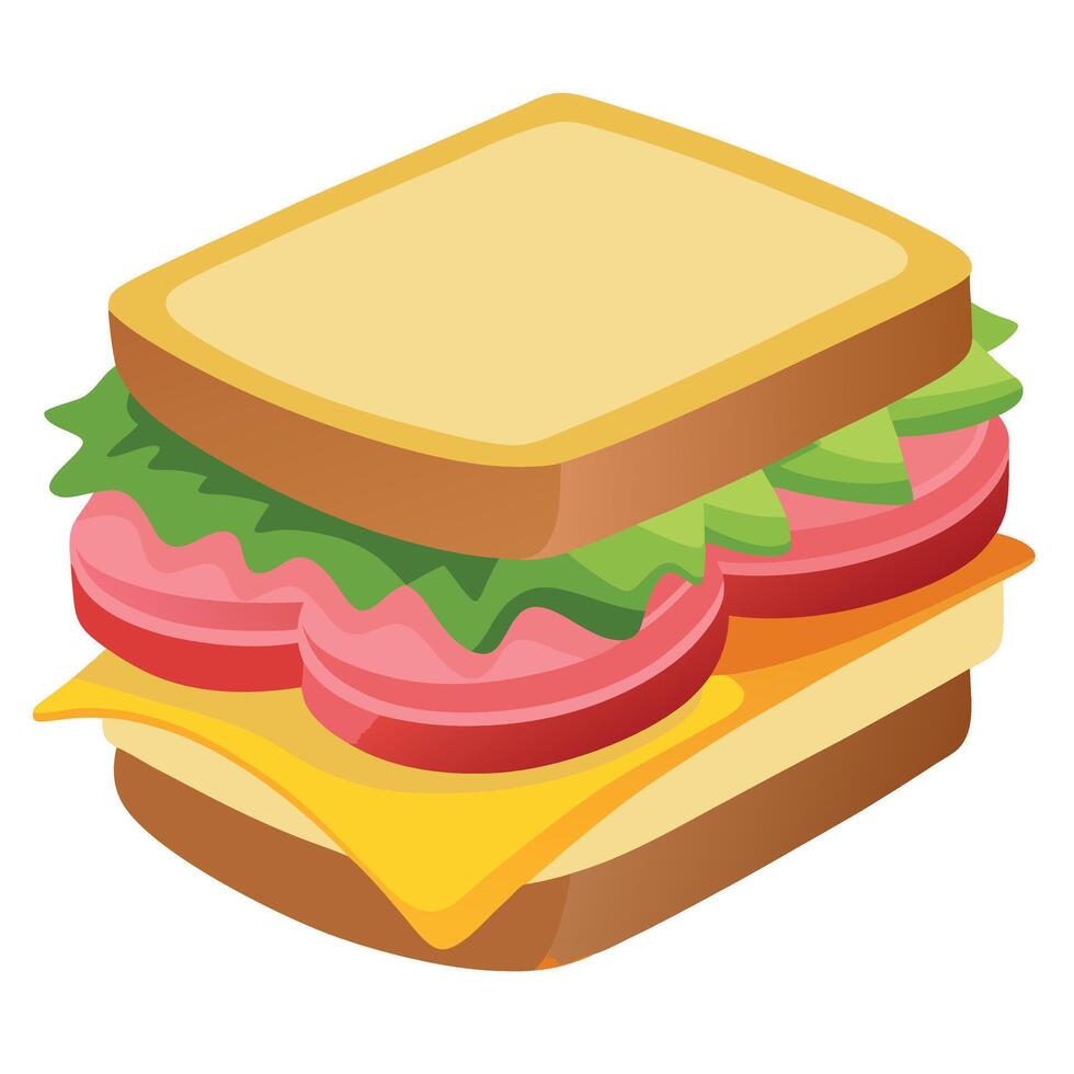 A delicious grilled sandwich layered with ham. cheese. and pickles. perfect for a hearty meal or sna vector