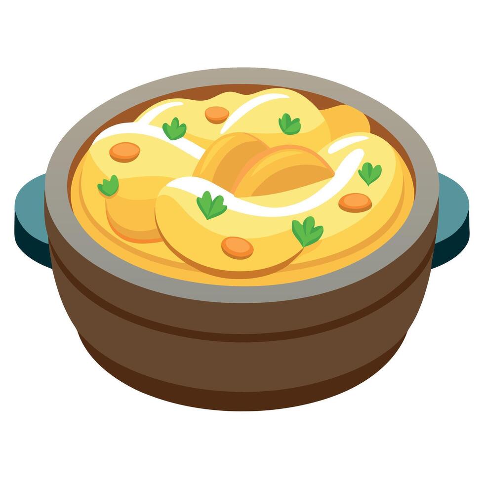 Authentic Tartiflette Cuisine Isolated On Transparent Background Transparent Background vector