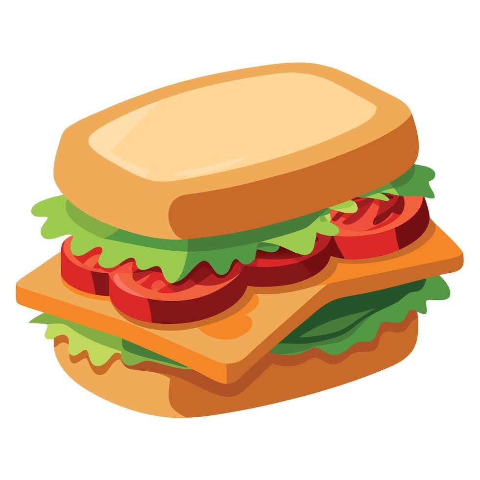 A classic BLT sandwich with crispy bacon. lettuce. and tomato. against a simple. neutral background vector