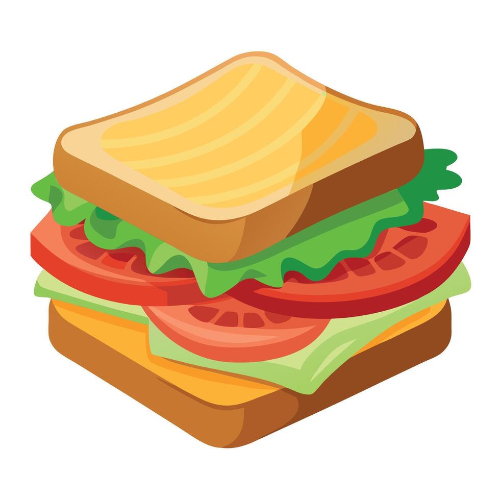A crispy BLT sandwich consisting of bacon. lettuce and tomato served on a crispy toasted bread ready vector