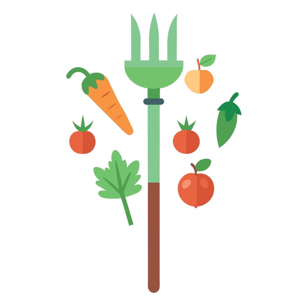 Stake with vegetables vector