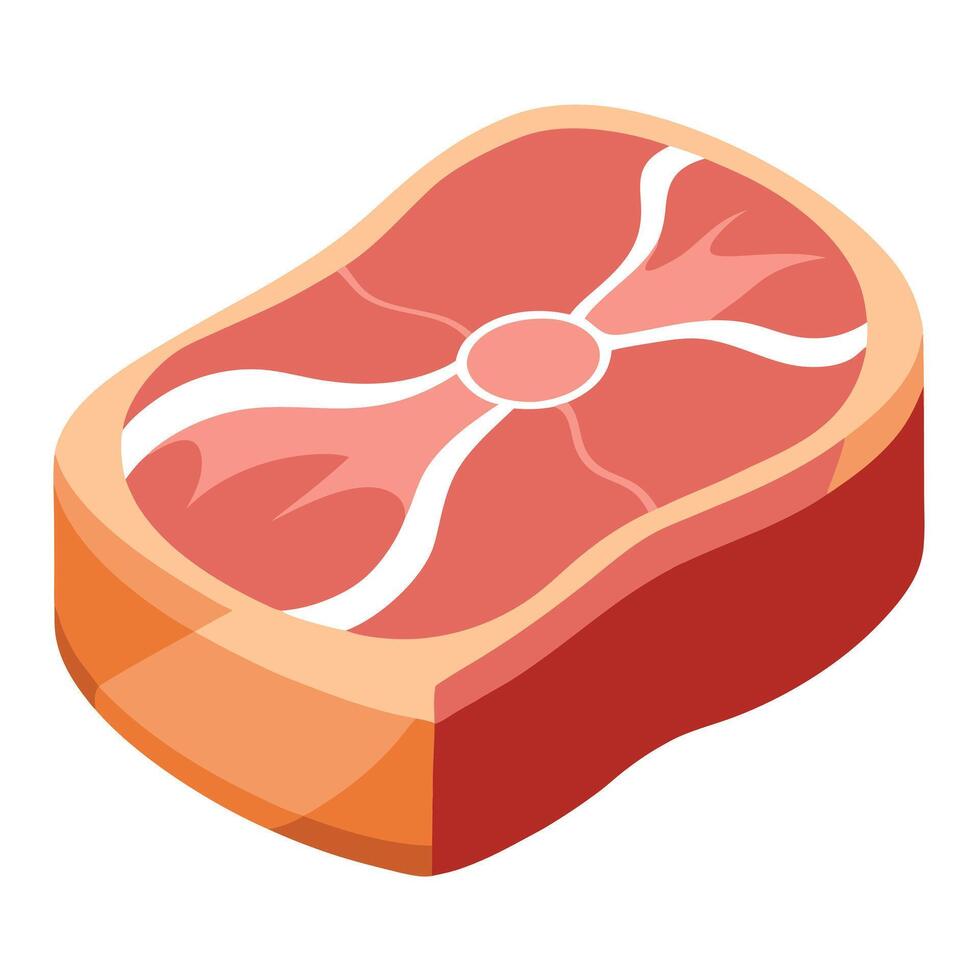 Sliced raw pork meat. vector