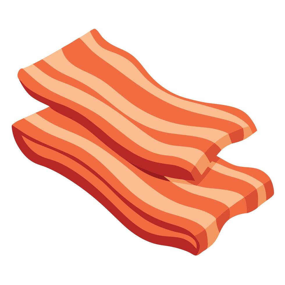 A close-up image showcasing multiple crispy bacon strips. stacked aesthetically. The bacon exhibits vector