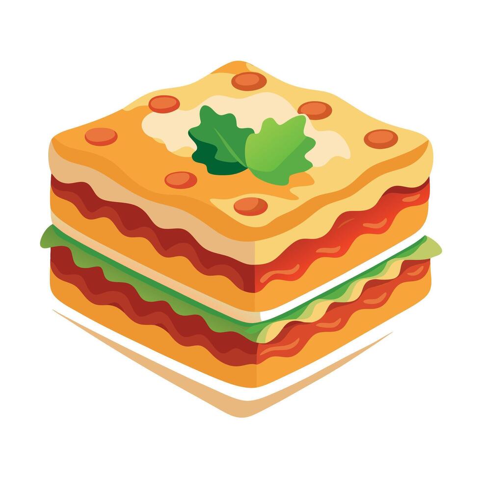 Beautiful lasagna isolated vector