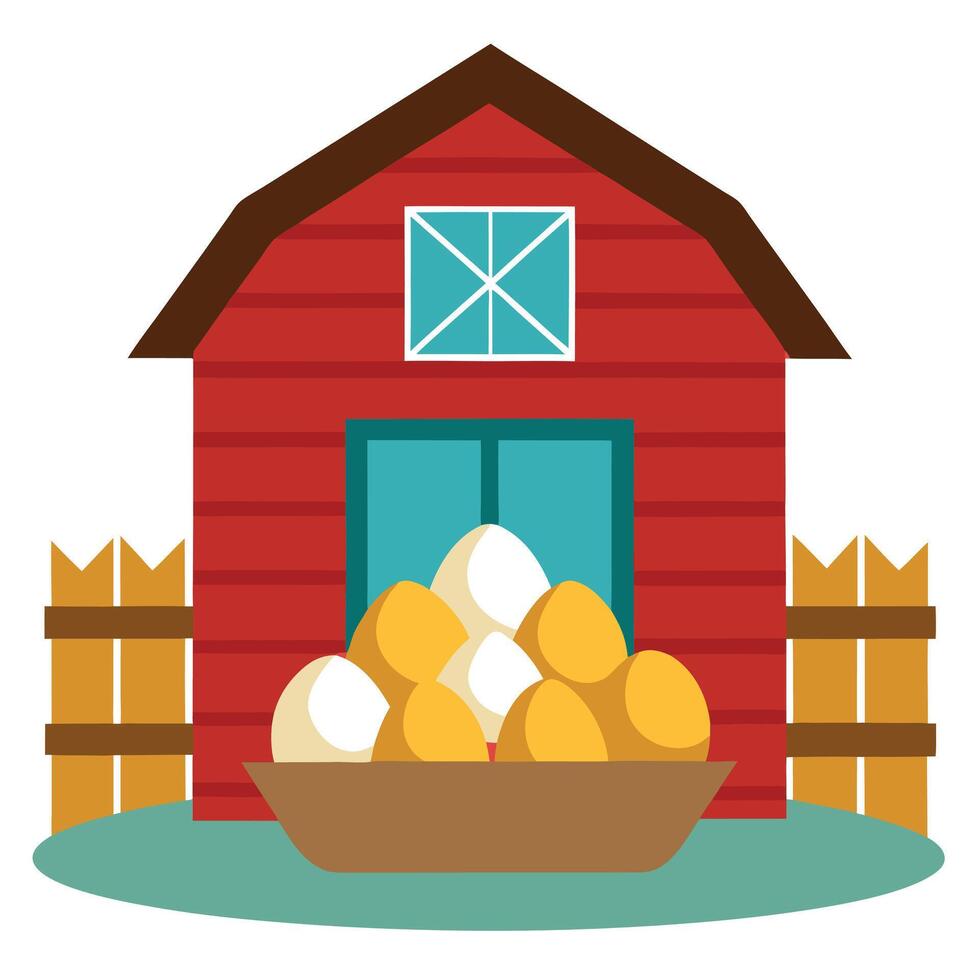 Eggs from a nest in a barn vector