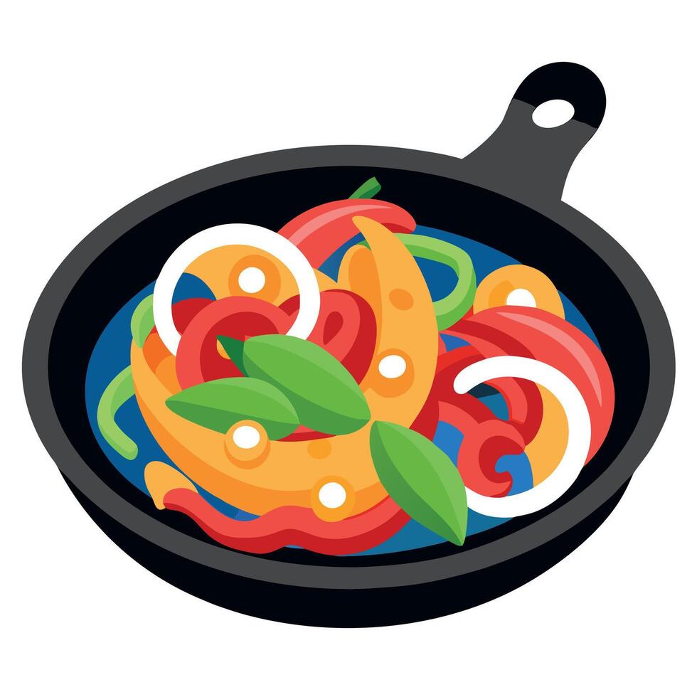 Iron plate stir fry squid vector
