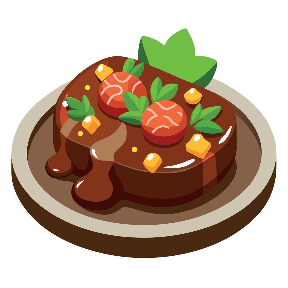 Beef in teriyaki sauce vector