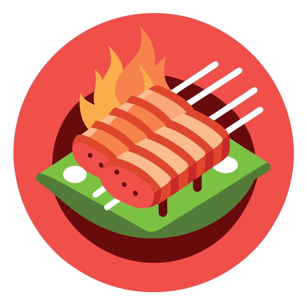Grilled pork in Thai style vector