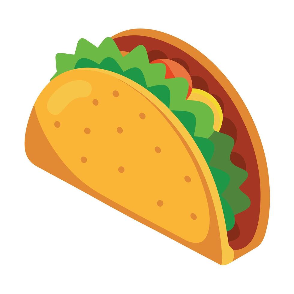 Beef taco isolated on white vector