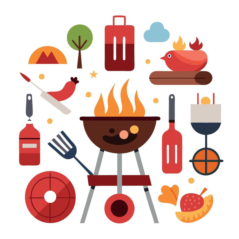 Meat on the barbecue party vector