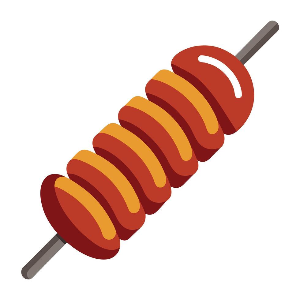 Grilled meat kebab clip art vector