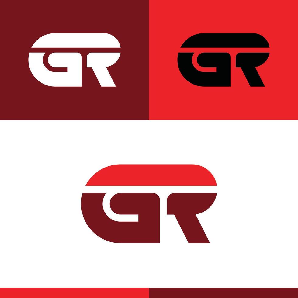 GR Minimalist Logo Design for Sleek Branding vector