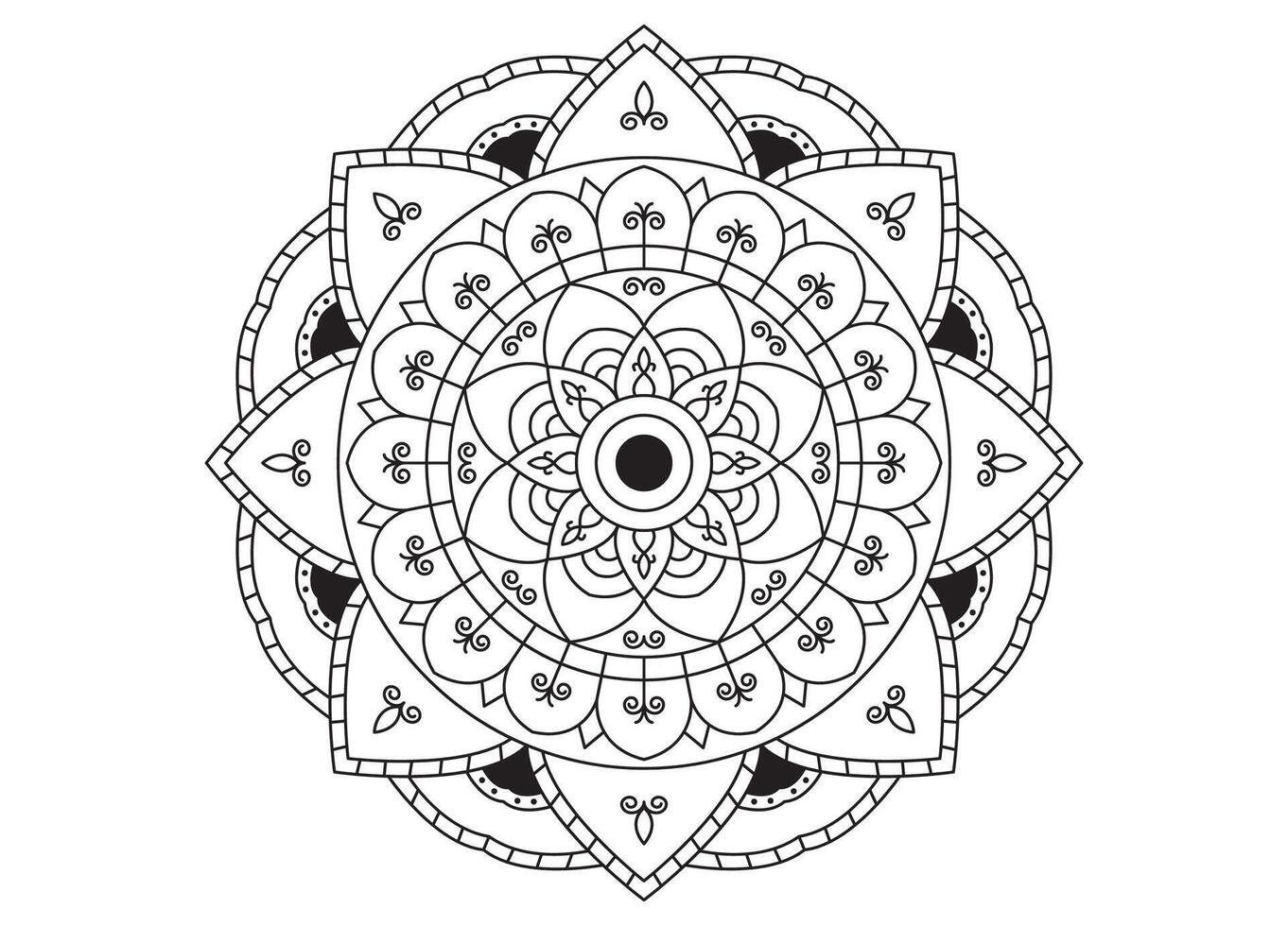 Mandalas of Serenity, A Journey in Coloring vector