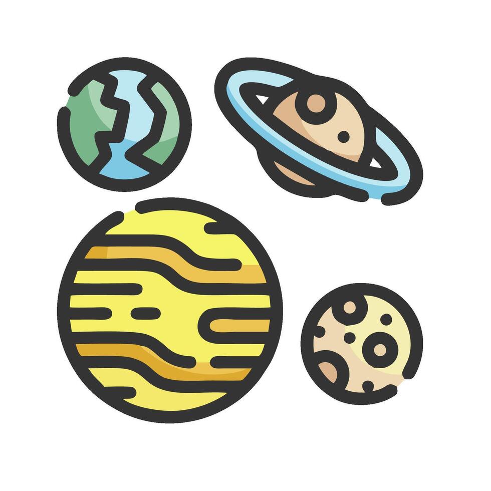 solar system planets illustration vector