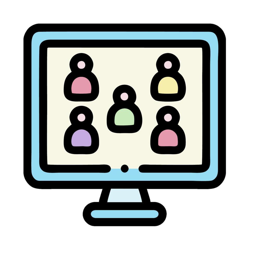 a computer screen with people on it vector
