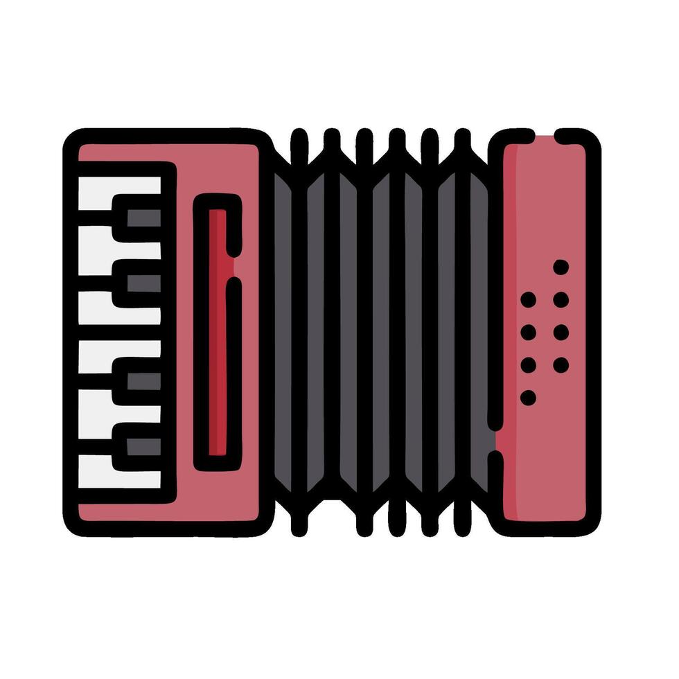 a red accordion icon on a white background vector