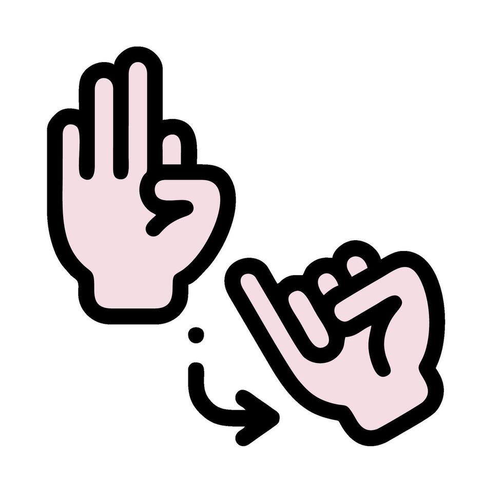 two hands with one finger pointing up and one pointing down vector