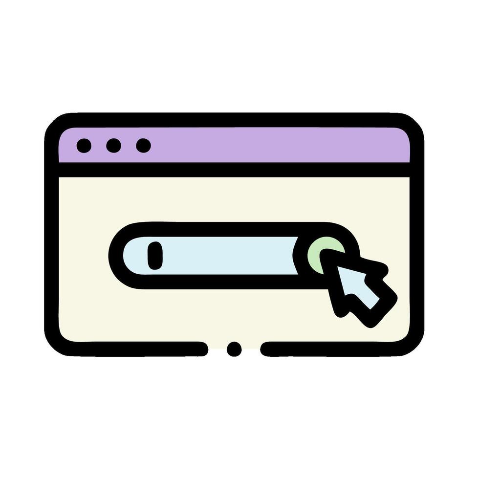 a web page with a mouse and a button vector