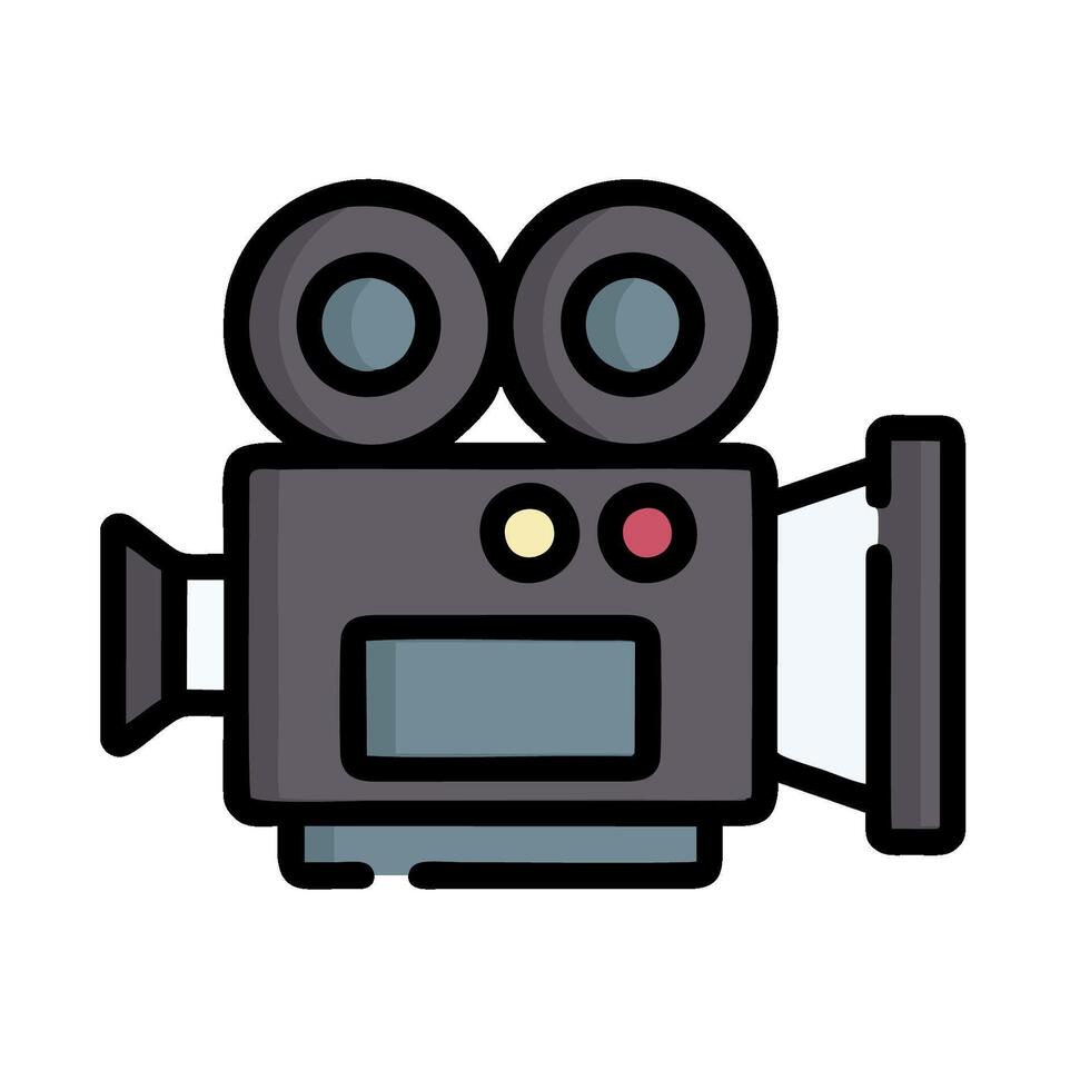 a movie camera icon on a white background vector